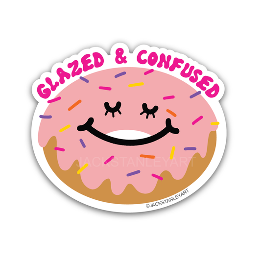 Glazed & Confused Donut - Vinyl Sticker