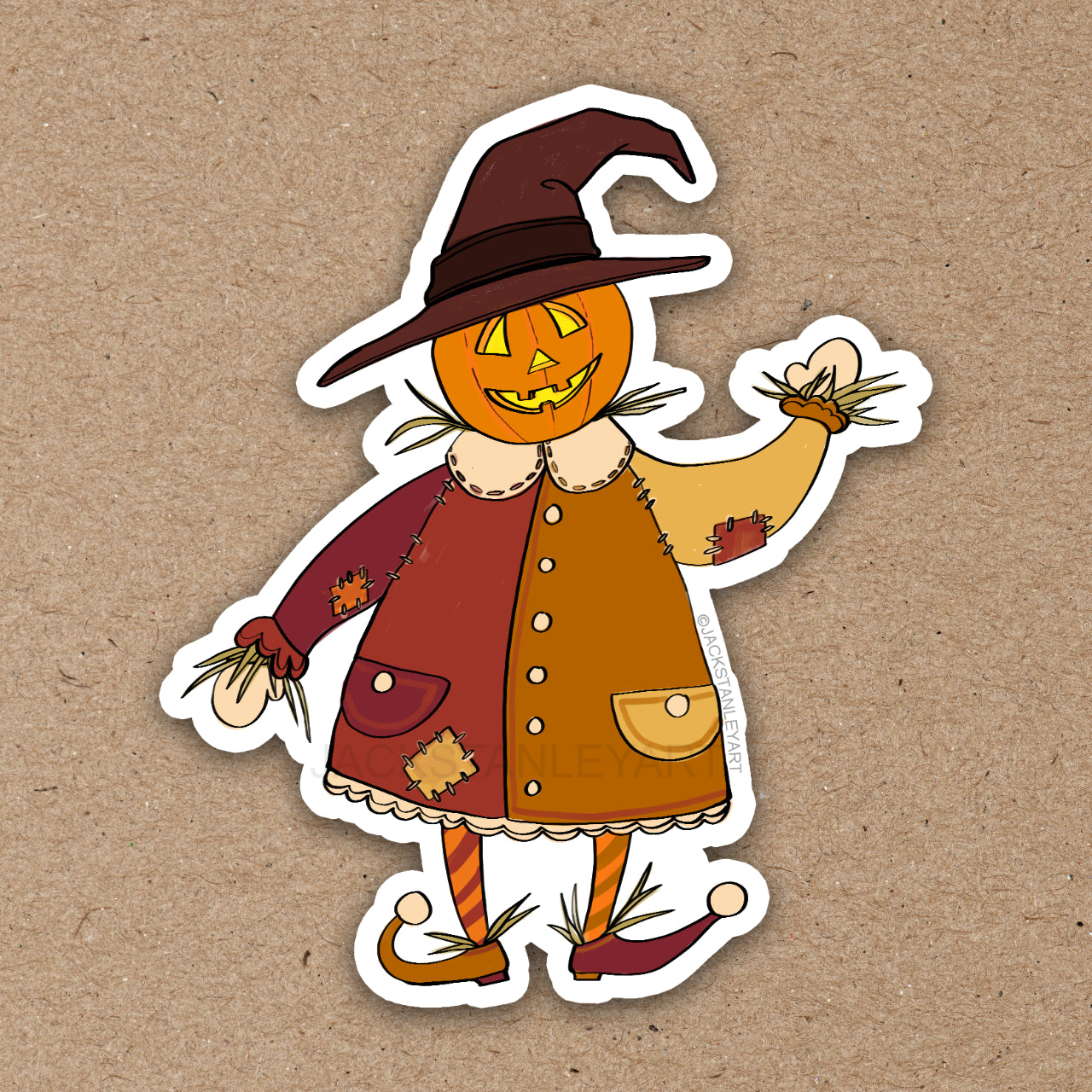Pumpkin Scarecrow - Vinyl Sticker