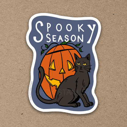 Spooky Season Black Cat - Vinyl Sticker