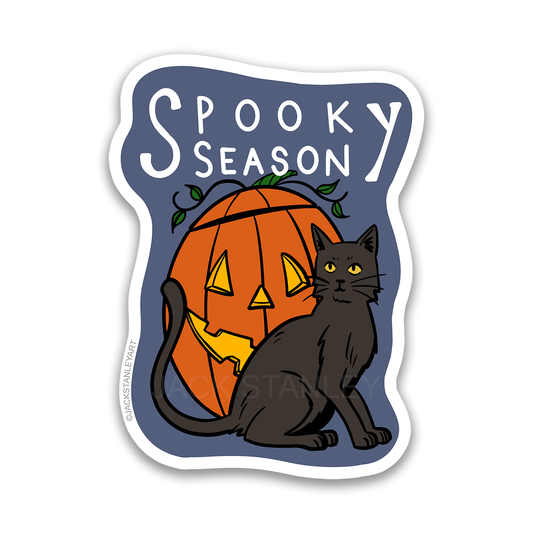 Spooky Season Black Cat - Vinyl Sticker